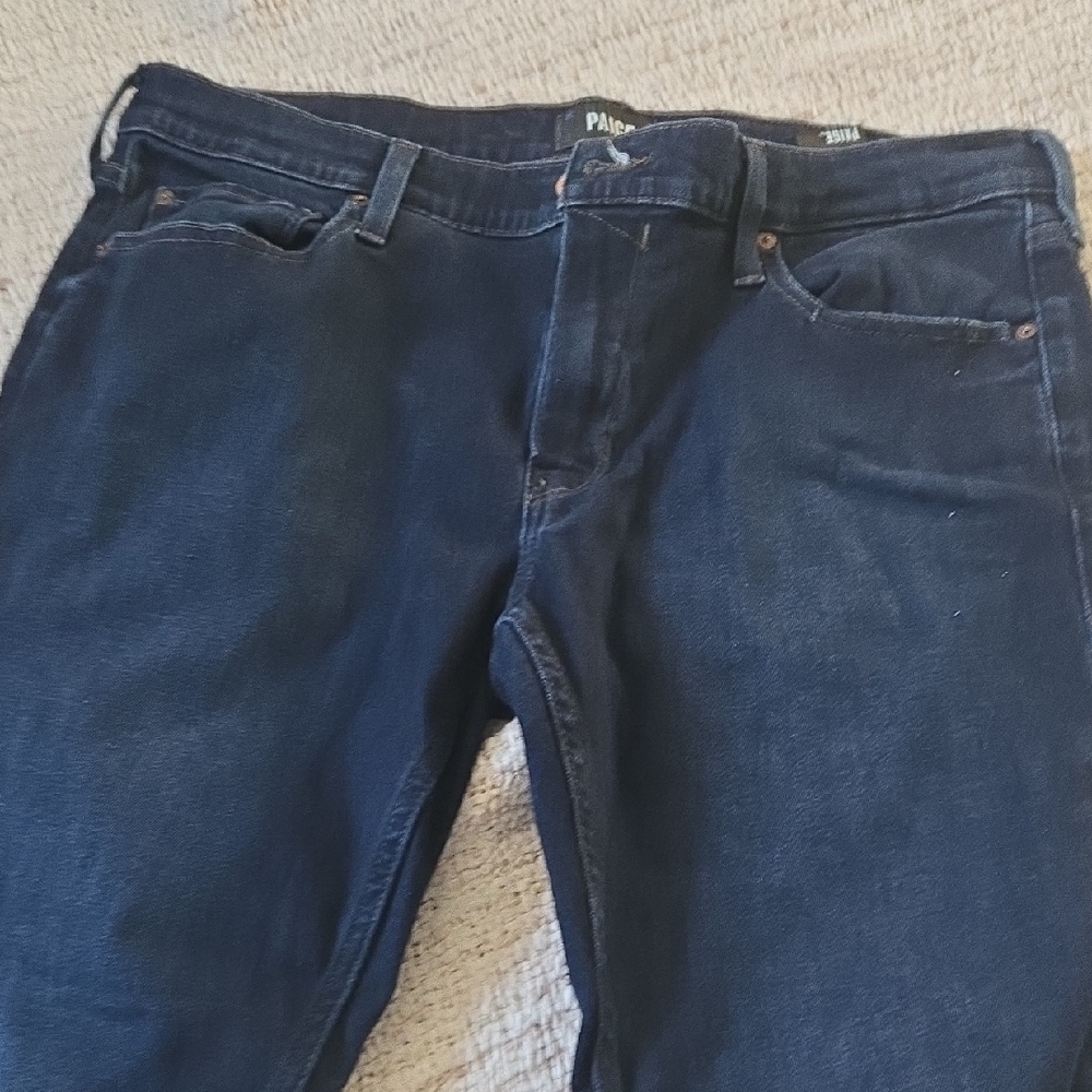 PAIGE Womens Dark Blue Slim Jeans
